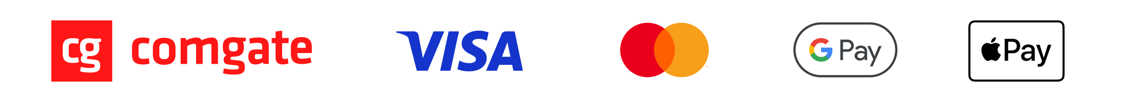 Zahlungsmethoden: Comgate, Visa, Mastercard, Google Pay, Apple Pay